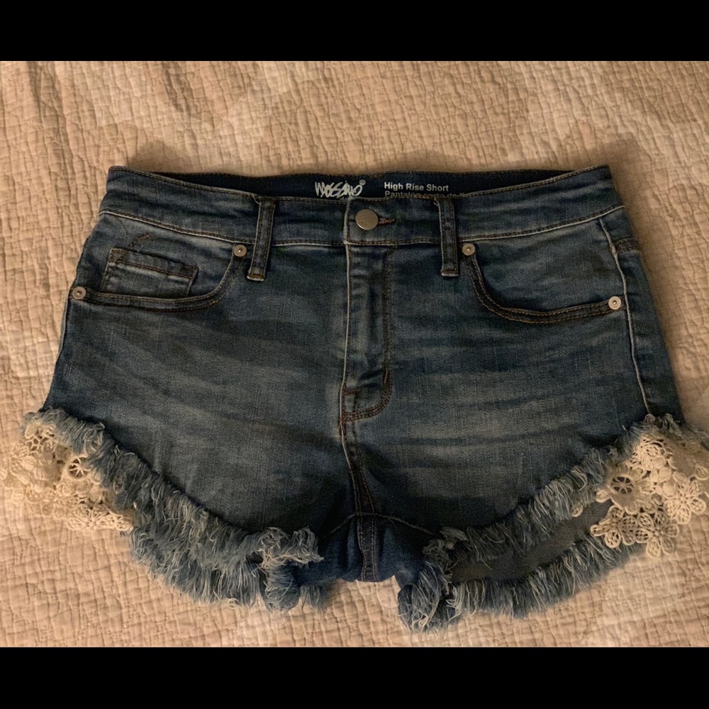 High Rise Jean Shorts Cut-Off Crochet Mossimo 8/29